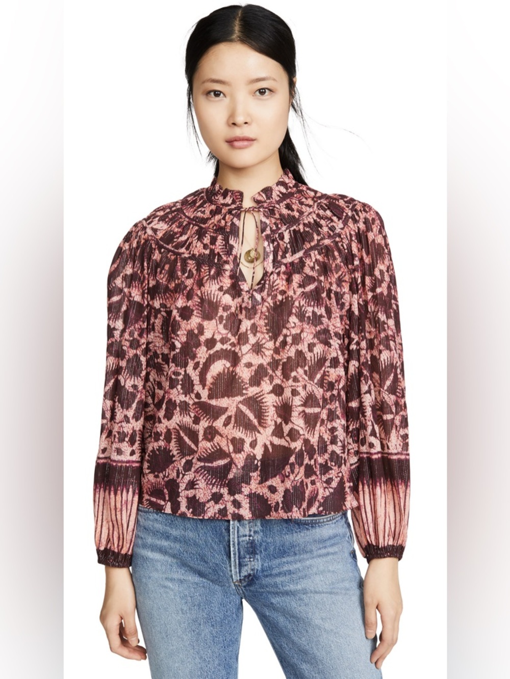 Ulla Johnson Yulia Silk Blouse in Bordeaux Size 2